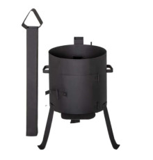 Печь для казана усиленная с дымоходом Мастер на 16 литров