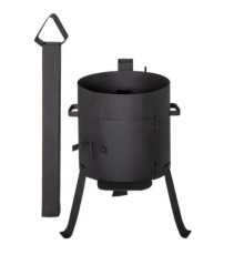 Печь для казана усиленная с дымоходом Мастер на 22 литра