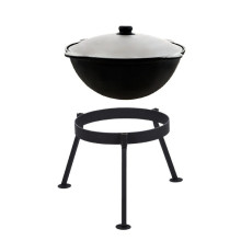 Узбекский казан чугунный 10 литров с разборной треногой