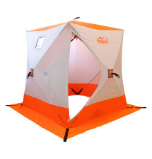 Зимняя палатка куб для рыбалки СЛЕДОПЫТ 1,8 х1,8 м, Oxford 240D PU 1000, 3-местная, бело-оранж., арт. PF-TW-02