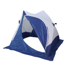 Зимняя палатка куб для рыбалки СЛЕДОПЫТ 2-скатная, Oxford 210D PU 1000, цв. бело-синий