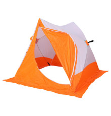 Зимняя палатка куб для рыбалки СЛЕДОПЫТ 2-скатная, Oxford 210D PU 1000, цв. бело-оранж.