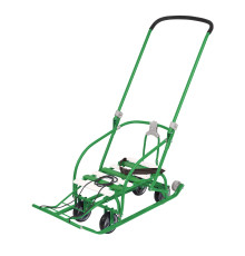 Санки детские Nika Nikki3  (складная ручка и спинка), арт. N3/З ( ЗЕЛЁНЫЙ )