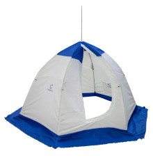 Палатка зимняя зонт СЛЕДОПЫТ (150х260), Oxford 210D PU 1000, S по полу 4,4 кв.м, цв синий/белый, арт. PF-TW-36