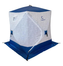 Палатка зимняя куб СЛЕДОПЫТ (150х150х170), S по полу 2,2 кв.м, цв.синий/белый с принтом, арт. PF-TW-29