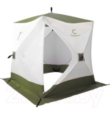 Палатка зимняя куб СЛЕДОПЫТ 180х180х200 , Oxford 210D PU 1000, S по полу 3,2 кв.м, цв. оливковый/бел Подробнее