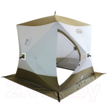 Палатка зимняя куб СЛЕДОПЫТ 210 х210х214 , Oxford 210D PU 1000, S по полу 4,4 кв.м, цв. оливковый/белый Подроб