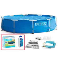 Набор!!! Каркасный бассейн Intex 366х76см, с тентом и альгитинн, арт. 28210 в наборе