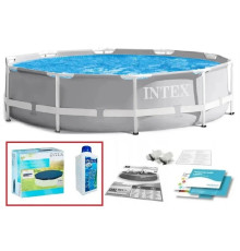 Набор!!! Каркасный бассейн Intex 366х76см, с тентом и альгитинн, арт. 26710 в наборе