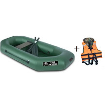 Лодка надувная одноместная из ПВХ ТРИ АКУЛЫ (175х100х29), арт. LTA 175 гр (гребки) + жилет в подарок