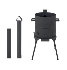 Печь для казана (2 мм) с дымоходом и ЗОЛЬНИКОМ 