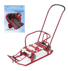 НАБОР!!! Санки детские Nika Тимка 5 универсал (алый) и с теплый матрасиком в комплекте