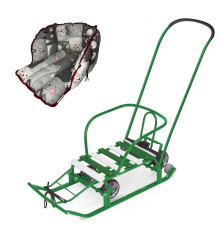 НАБОР!!! Санки детские Nika Тимка 5 универсал (зелёный) и с теплый матрасиком в комплекте