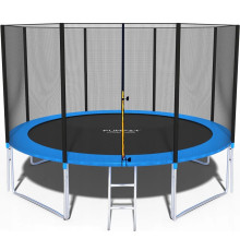 Батут Funfit (12FT) (фанфит) PRO 374 см (УСИЛЕННЫЙ) с лестницей и длинными ножками