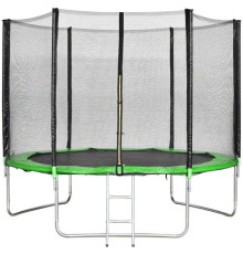 Батут Funfit (фанфит) BASIC 312 см. с защитной сеткой с лестницей (зеленый)