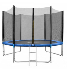 Батут SKYJUMP (СКАЙДЖАМП) синий PRO 312 cм (УСИЛЕННЫЙ) с защитной сеткой и лестницей