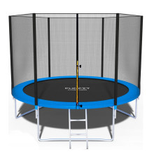Батут Funfit (фанфит) BASIC 312 см. с защитной сеткой и лестницей (синий)