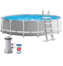 Каркасный бассейн 366х122 cм с фильтр-насосом 3785 л/ч и лестницей, 10685л, арт. 26718
